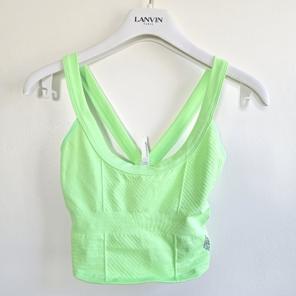 New Free People Movement Cami Neon Green Crop Top XS/S NWOT
